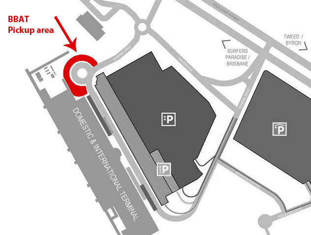 BBAT Gold Coast Airport Pickup Area